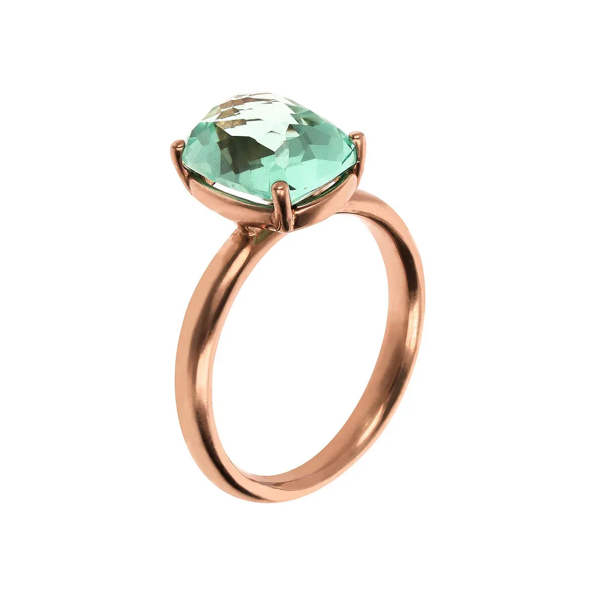Anello Bronzallure con Pietra Verde Acqua