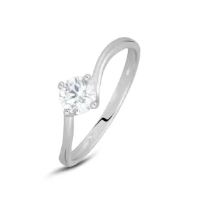 Anello Solitario Claire Oro Bianco 375/1000 Cubic Zirconia Bianco 1419034