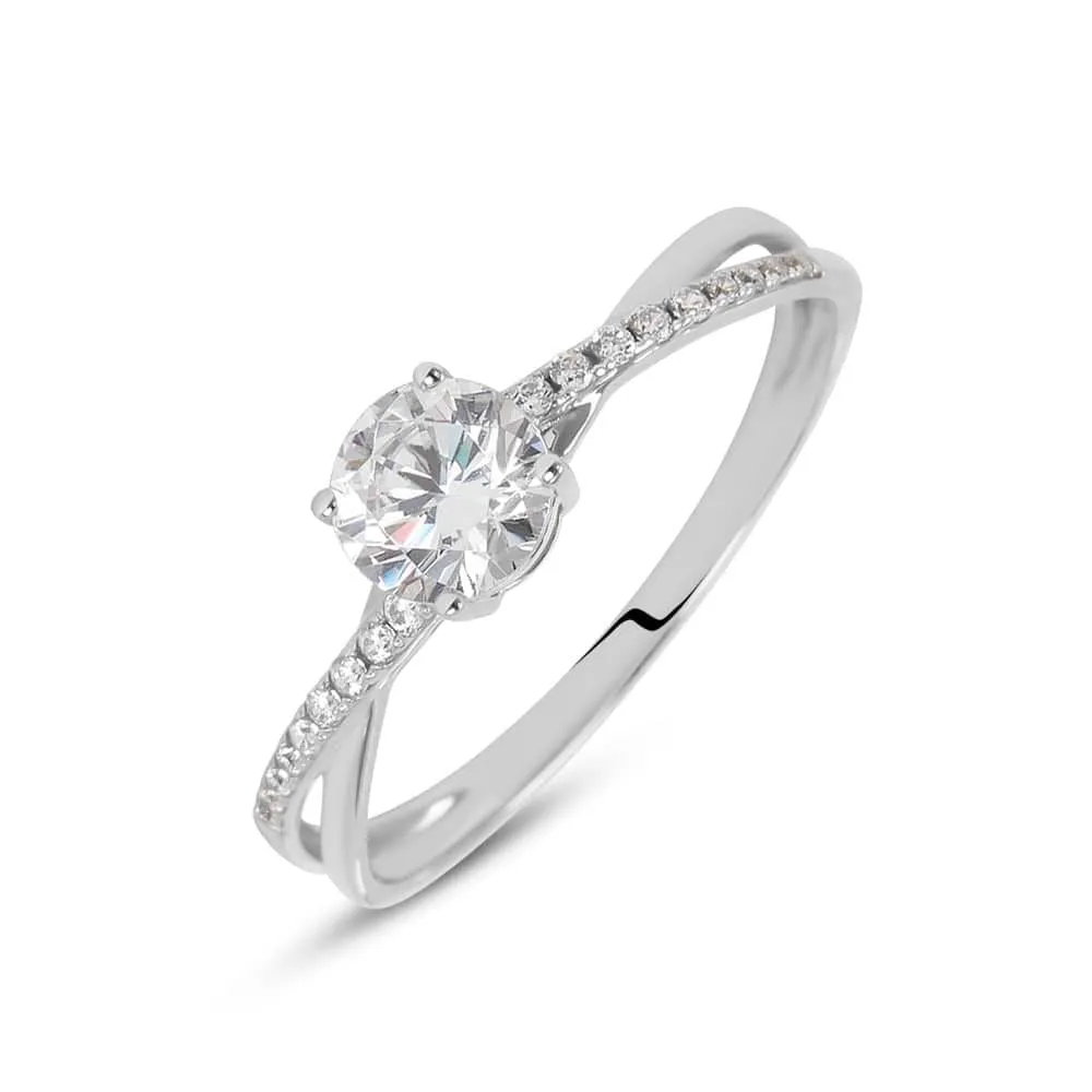 Anello Solitario Claire Oro Bianco 375/1000 Cubic Zirconia Bianco 1423856