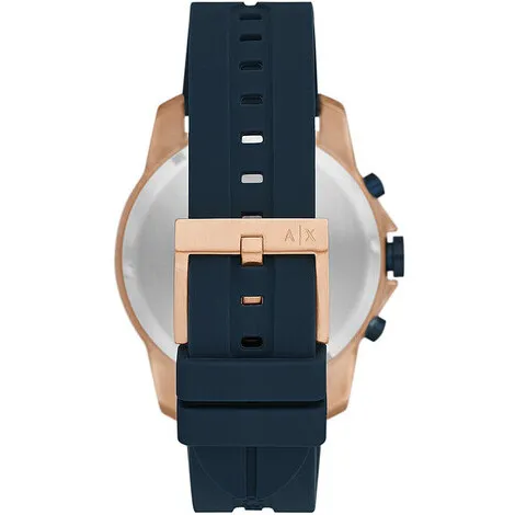 ARMANI EXCHANGE Orologio crono Armani AX in acciaio e silicone blu