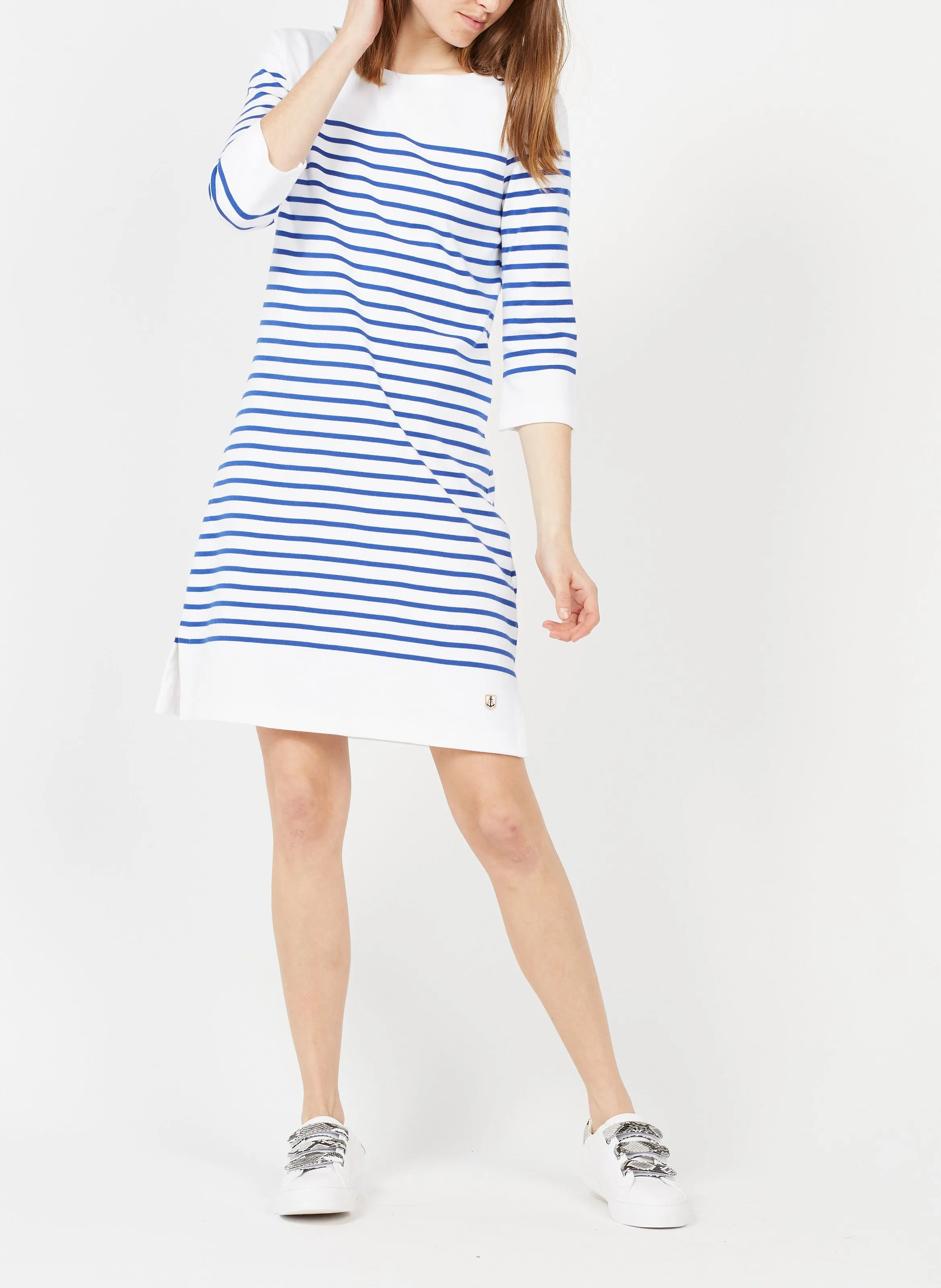  ARMOR LUX   Abito scollo tondo in cotone a righe | Bianco