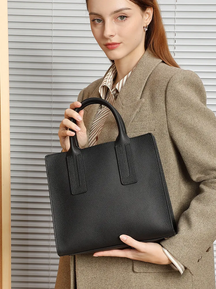 Borsa a tracolla casual da donna in pelle di vacchetta solida