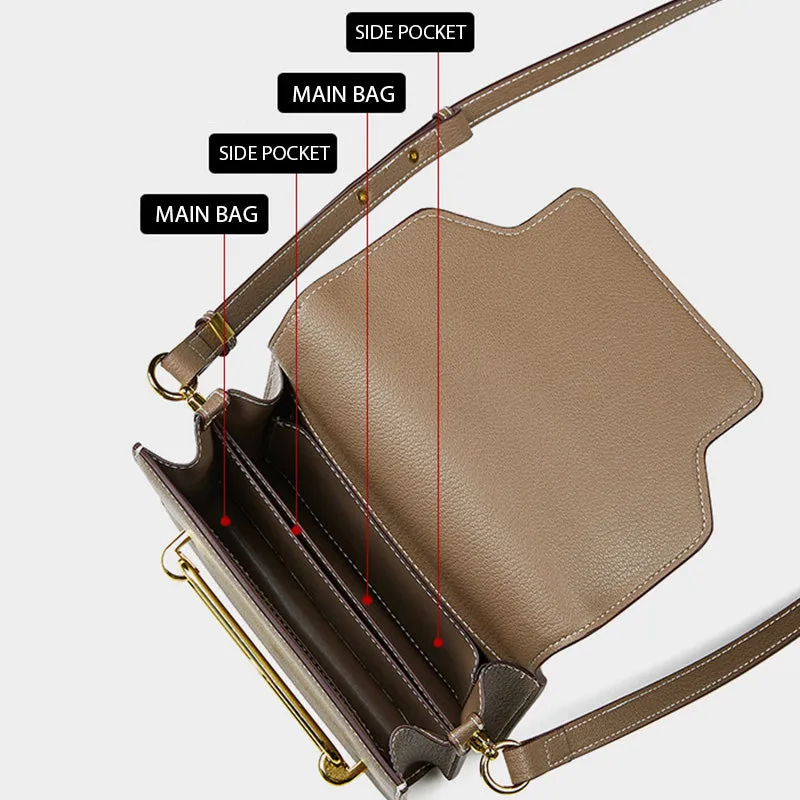 Borsa a tracolla casual in pelle bovina moda donna