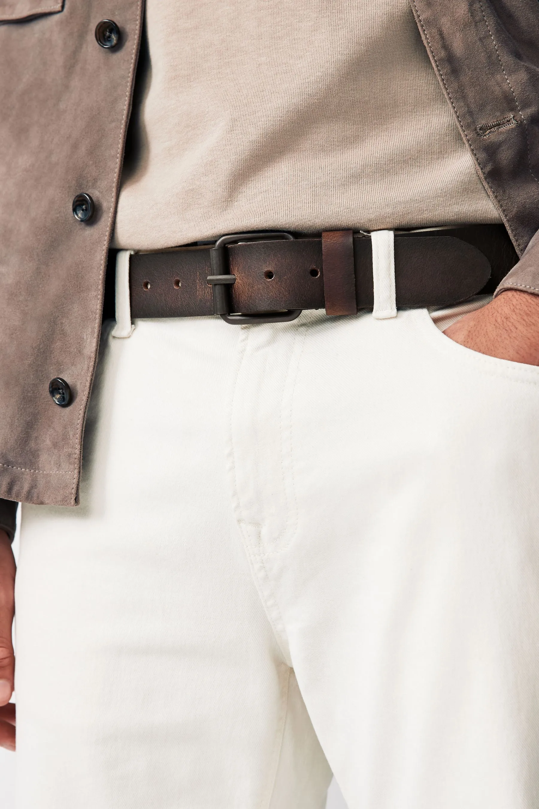 Cintura casual in pelle
