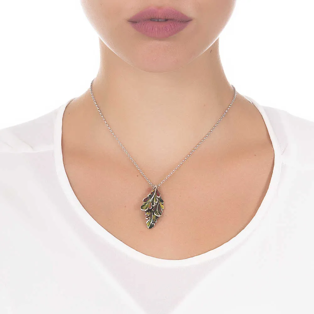 collana Argento 925 con Pendente donna Bottega Boccadamo Verde Carezza