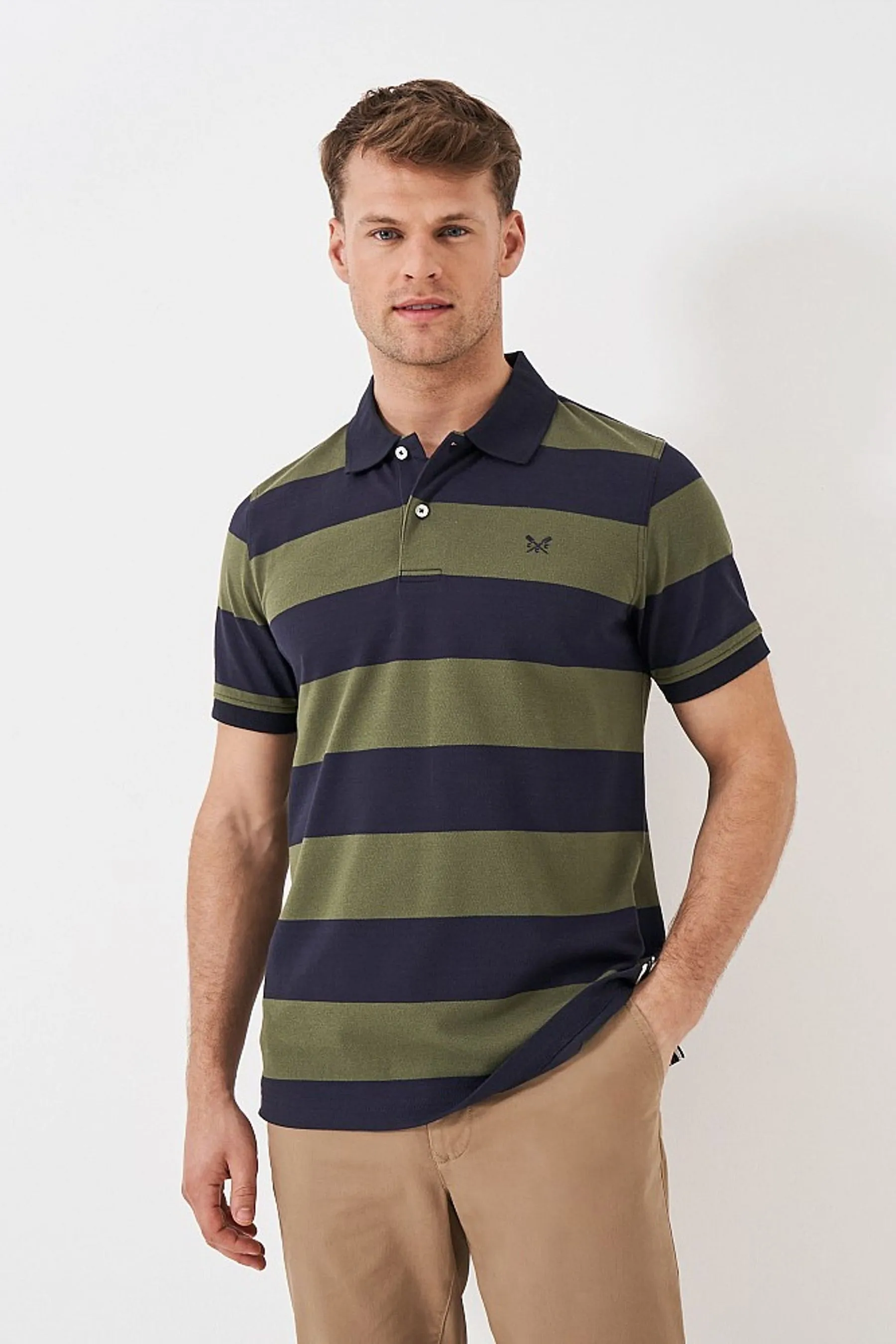 Crew Clothing A righe 100% Cotone Polo Classica    
