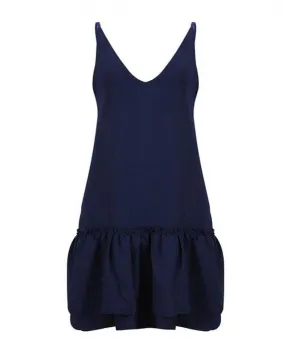 Donne Moda Estate Tinta Unita Sciolto Volant Con Scollo A V Senza Maniche Mini S
