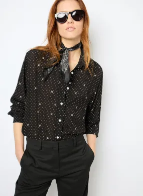  GERARD DAREL   CLYDE - Camicia diritta a pois e monogramma | Nero