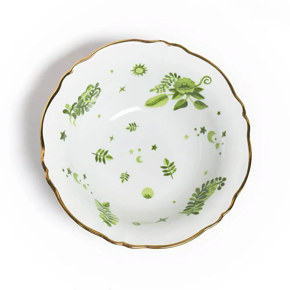 Insalatiera floreale verde 26 cm