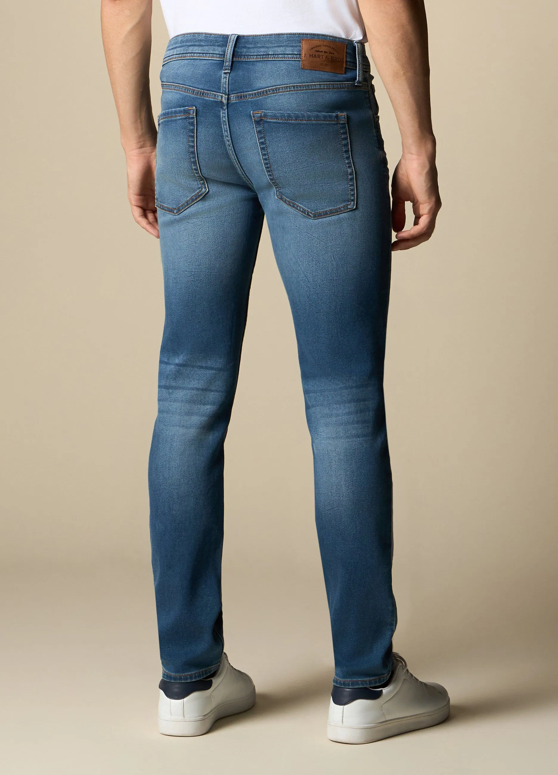 J. HART & BROS  Jeans con effetto bleached slim fit uomo