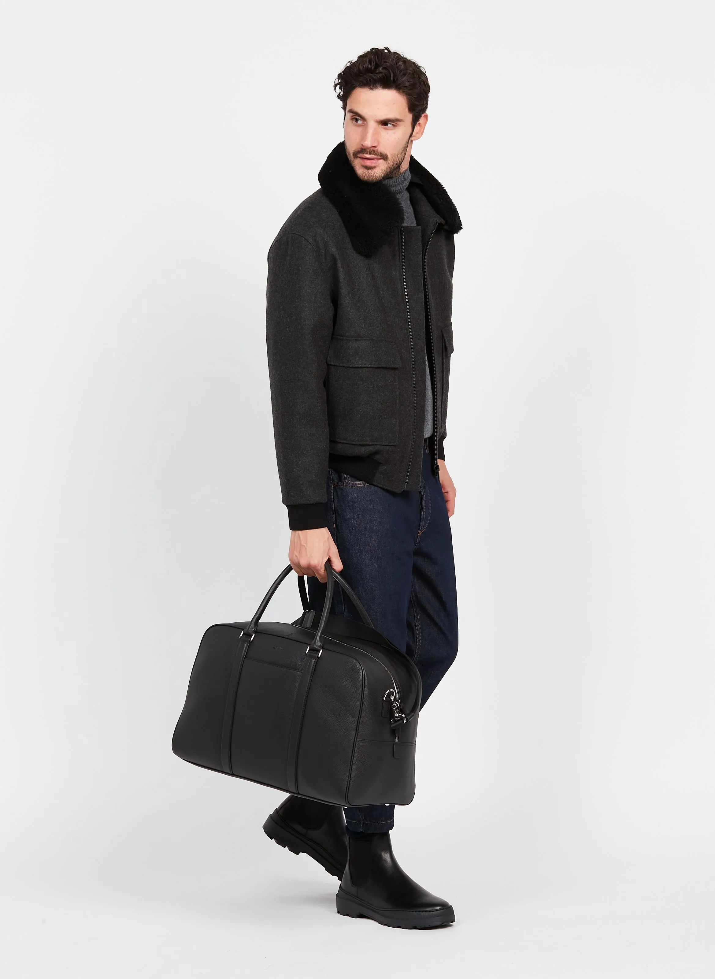  LE TANNEUR   CHARLES - Borsa da viaggio in pelle | Nero