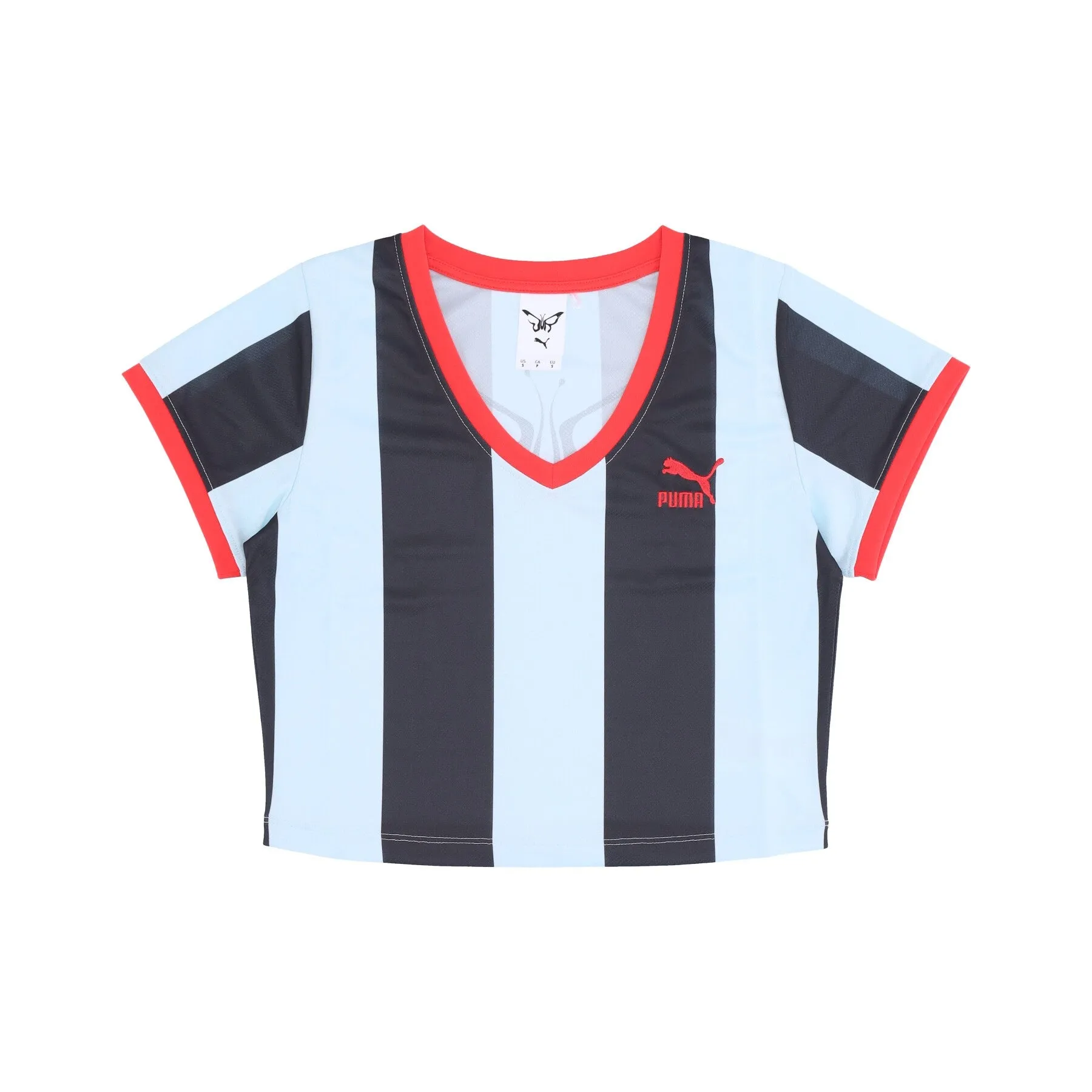 Maglietta Corta Donna Stripes Crop Tee X Dua Lipa Blue Glow