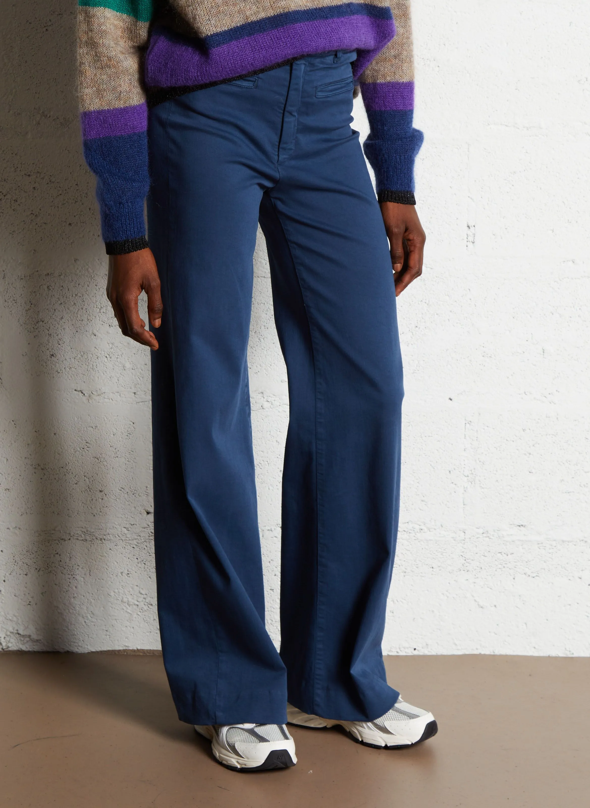  MAISON HOTEL   VIVA - Jeans flare a vita alta in misto cotone | Blu