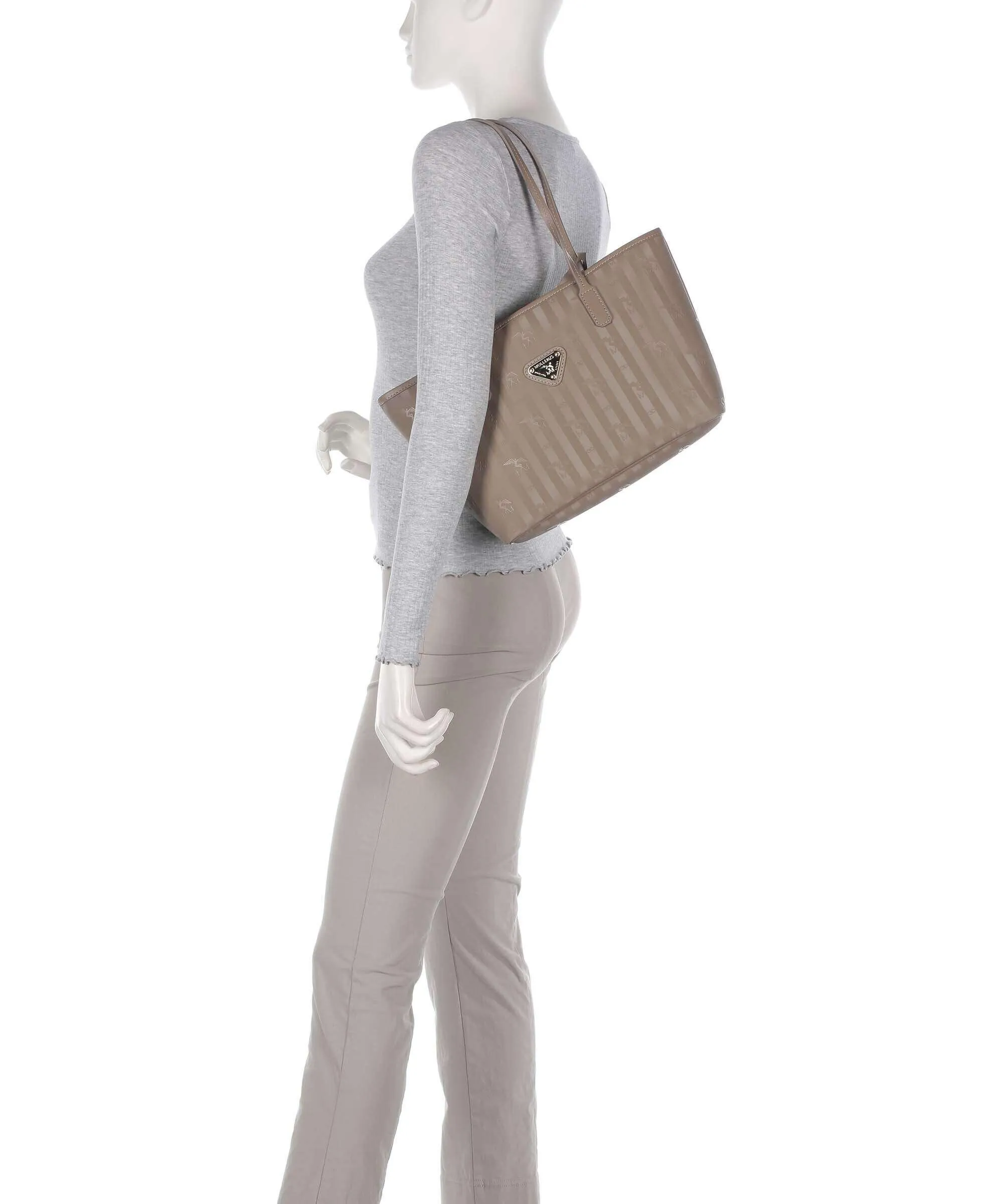  Maison Mollerus Vinerus Genf Borsa shopper tela taupe  