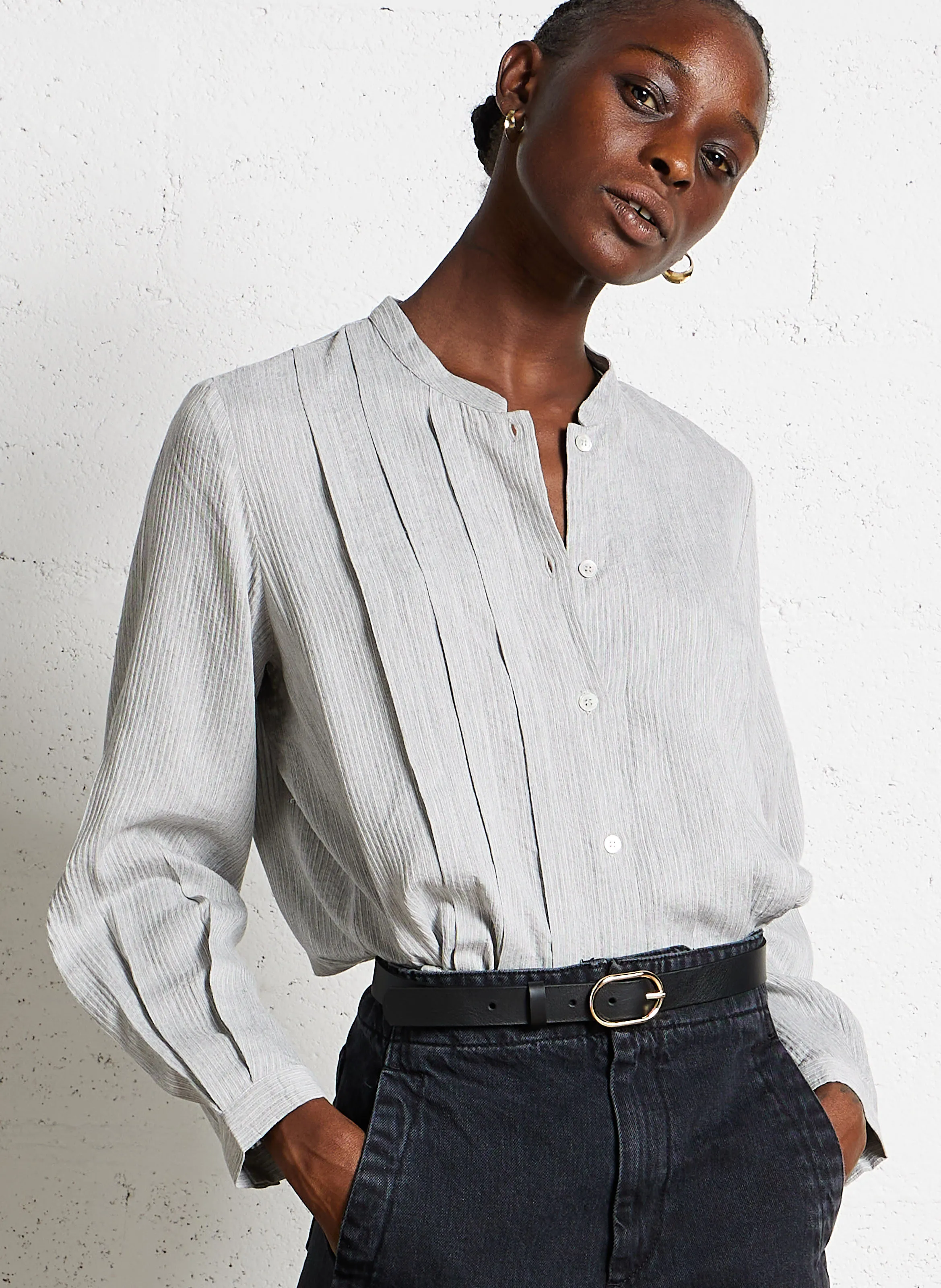  MASSCOB   CARLYLE - Camicia dritta con scollo tondo | Argento 