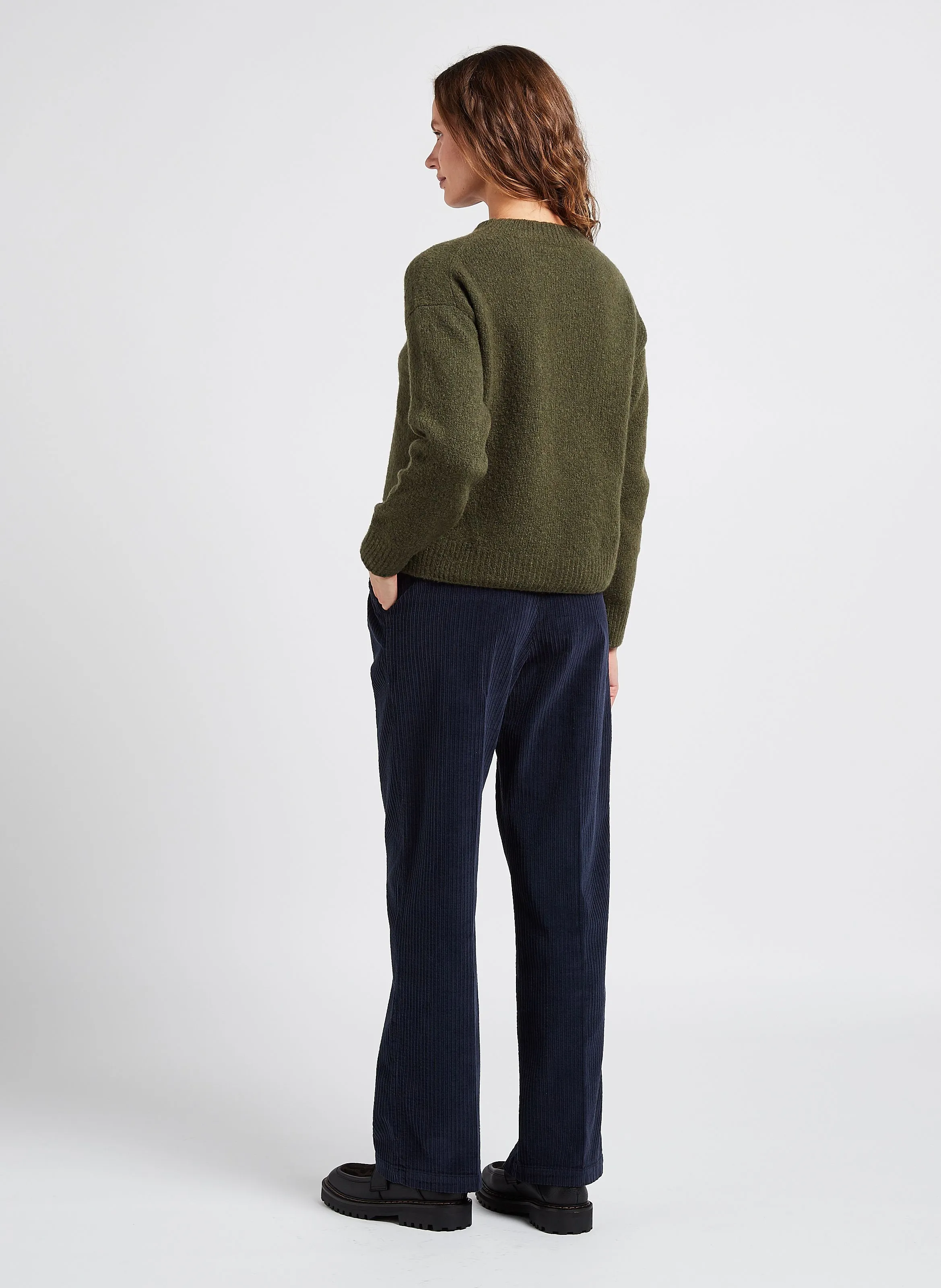  MASSCOB   PUNAT - Pantaloni dritti in velluto di cotone a coste | Blu