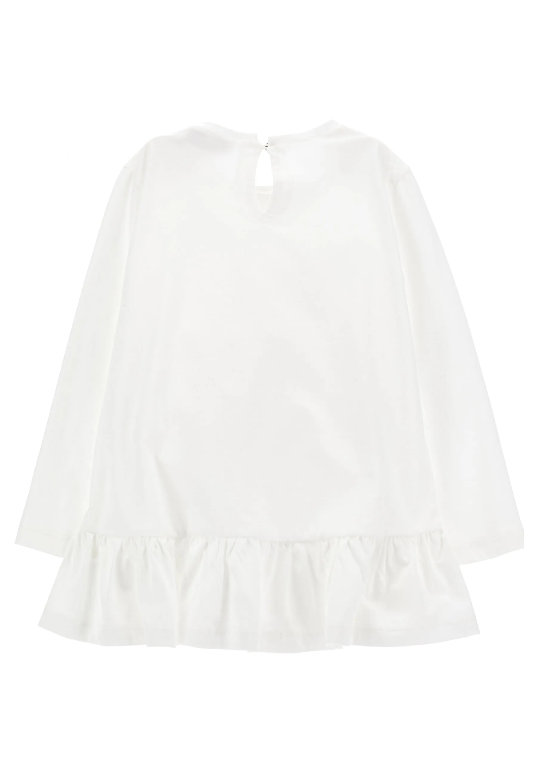 Monnalisa maxi t-shirt panna bambina in jersey di cotone