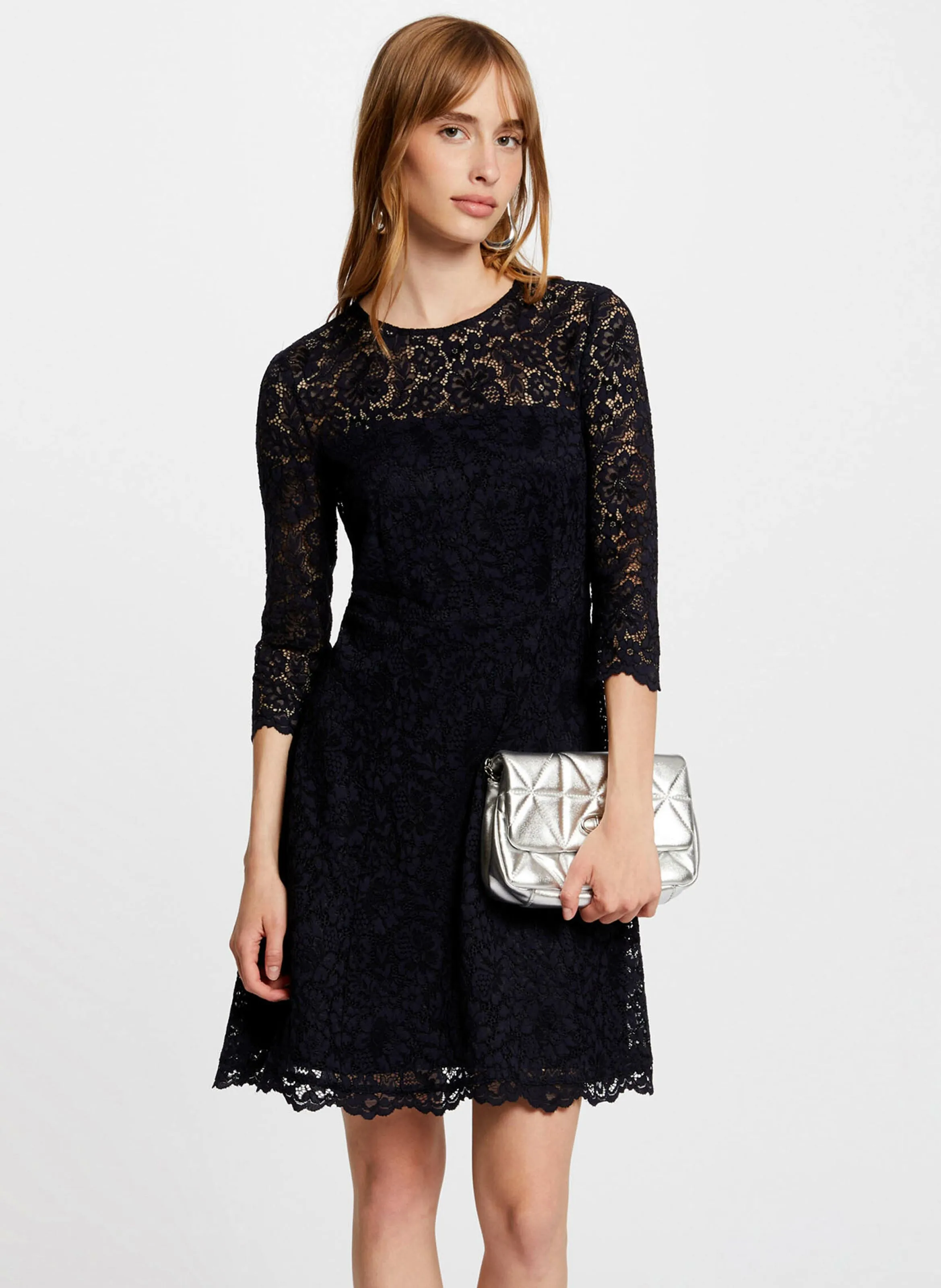  MORGAN   RAMPLE - Abito corto in pizzo | Blu