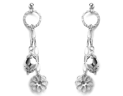Orecchini pendenti in oro bianco 18kt