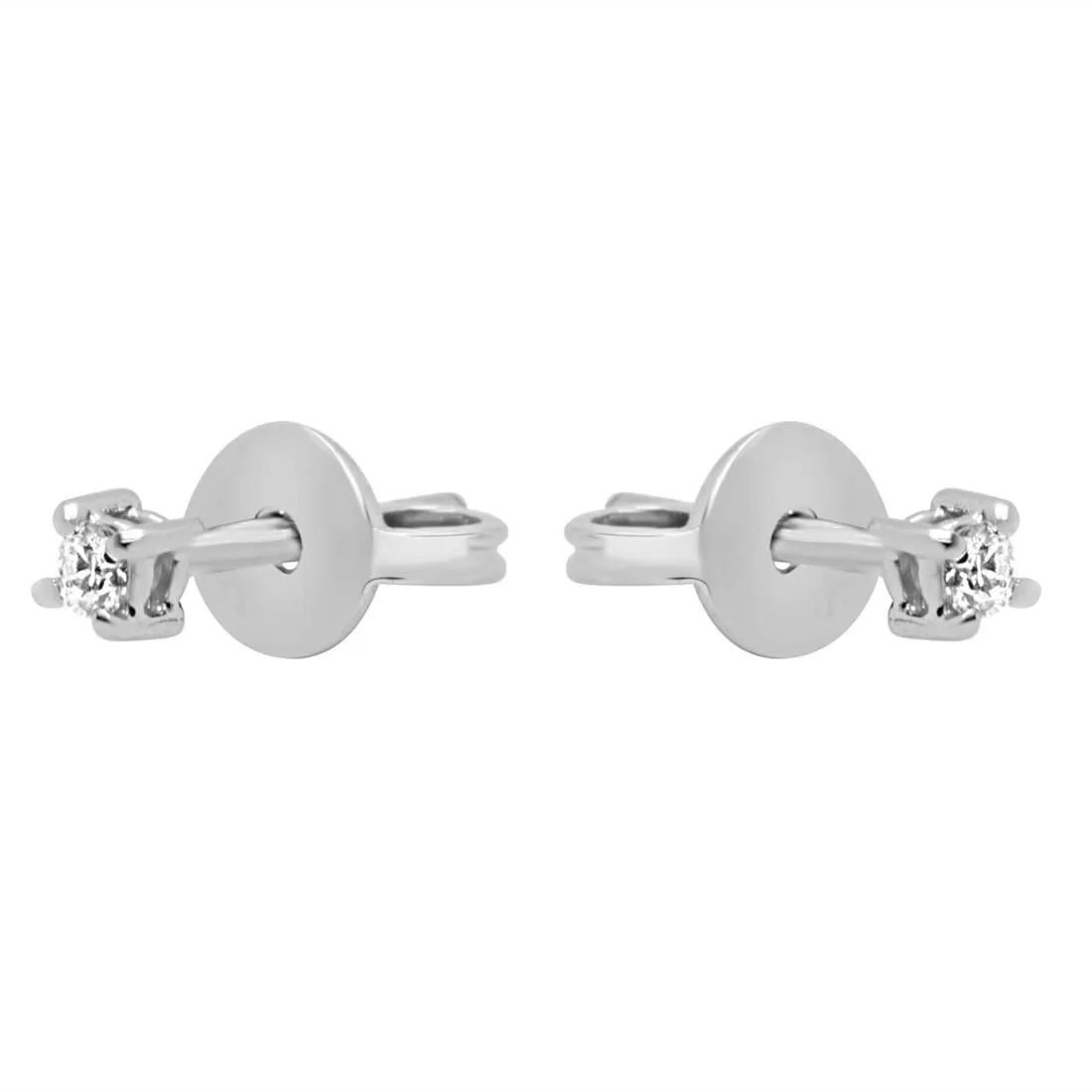 orecchini punto luce in oro bianco con diamanti ct 0.06