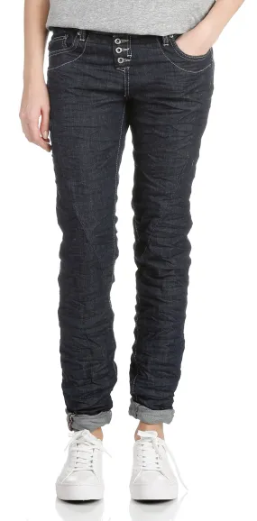  PLEASE   Jeans slim con bottoni | Blu