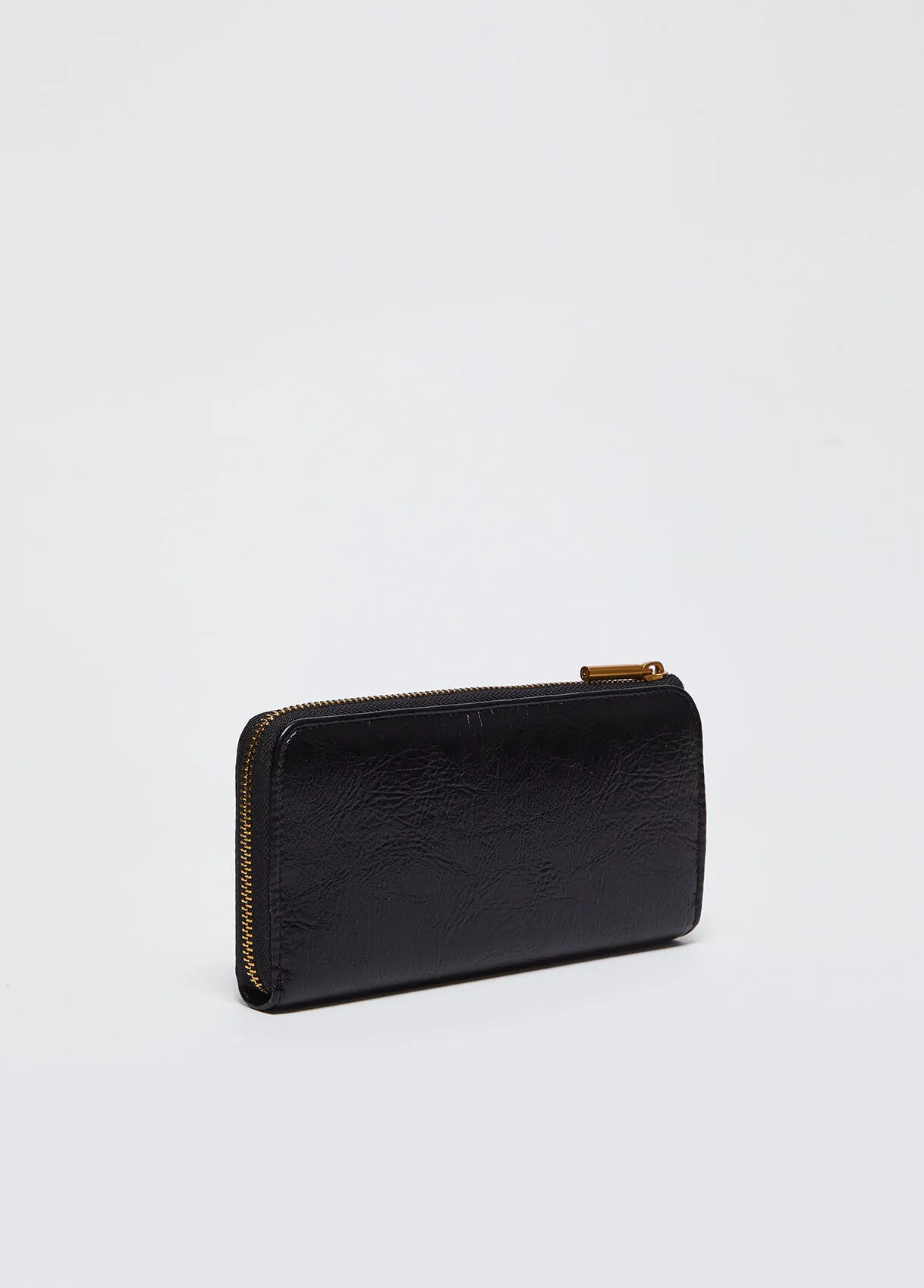 Portafoglio grande zip around glossy