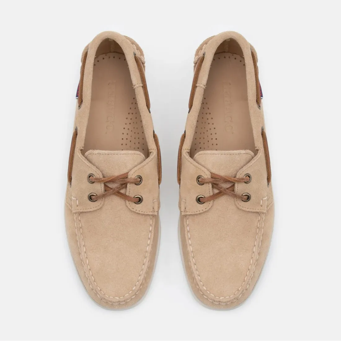 Scarpa da barca Sebago Portland Flesh Out beige in camoscio
