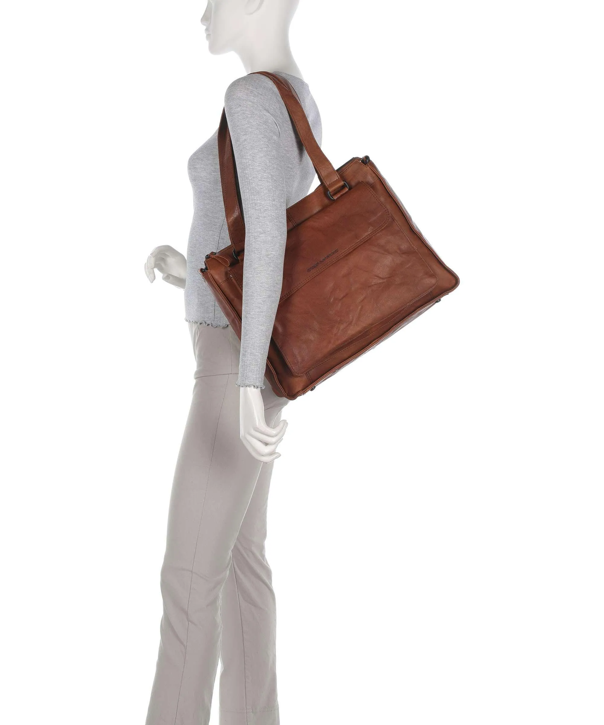  Spikes & Sparrow Bronco Ceciley Borsa porta pc 15″ pelle granulata marrone  