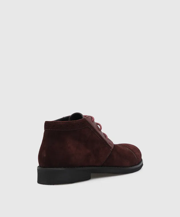 Stefano Ricci Deserti in camoscio bordeaux per bambini YRU514G807SDVH