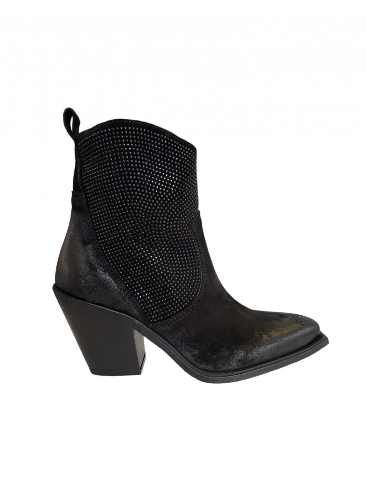STIVALETTO TEXANO CAMOSCIO BORCHIETTE TA