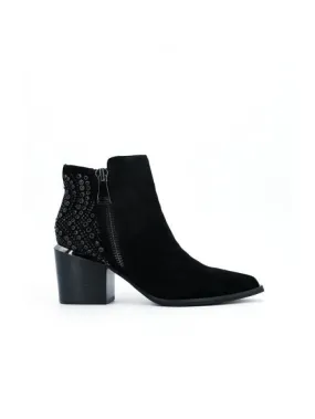 STIVALETTO TEXANO CAMOSCIO STRASS TALLONE
