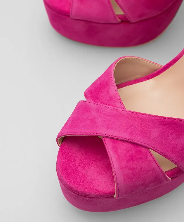 Stuart Weitzman Sandali in camoscio rosa S5586