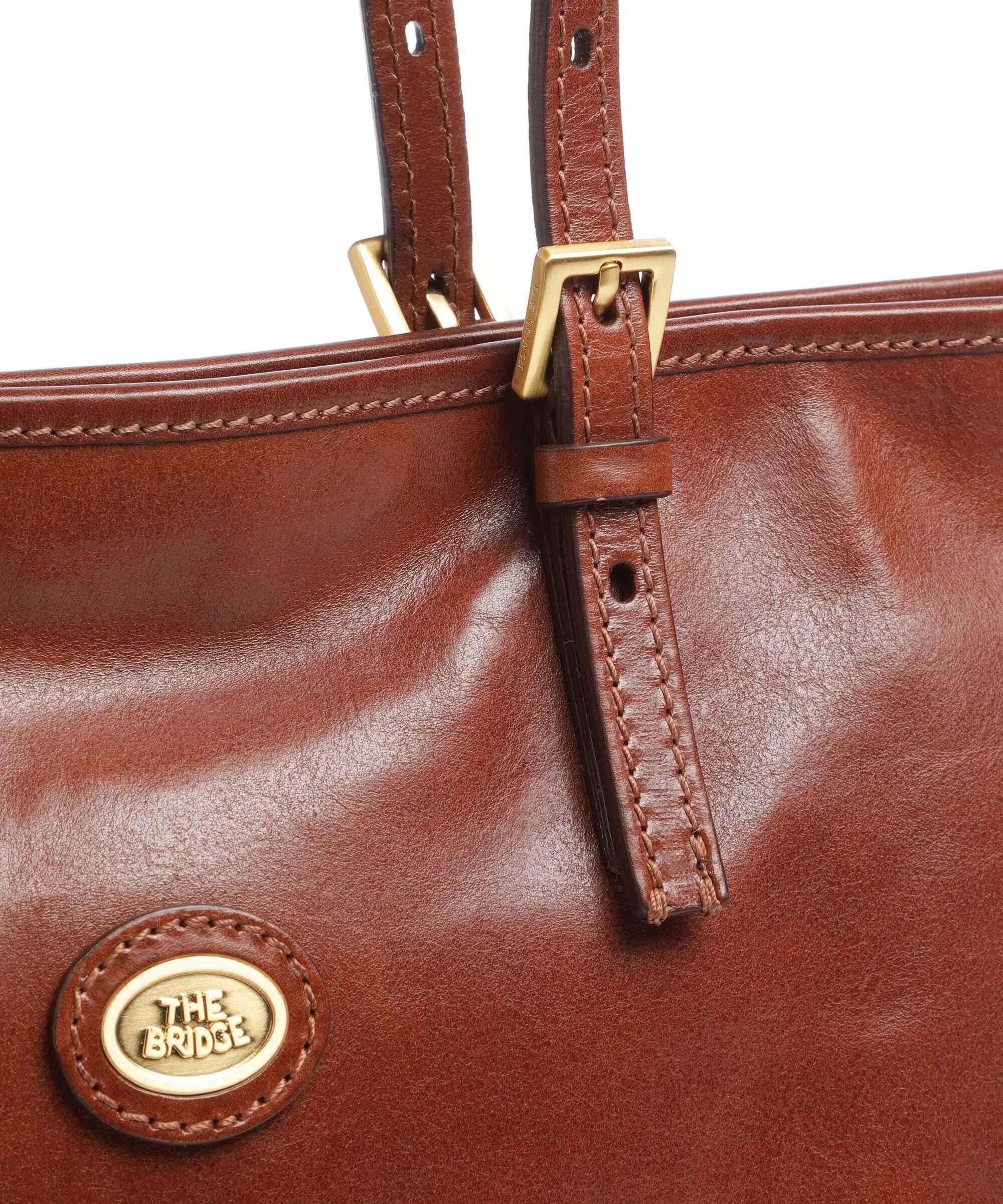  The Bridge Story Donna Borsa shopper pelle di vacchetta finemente grana marrone  