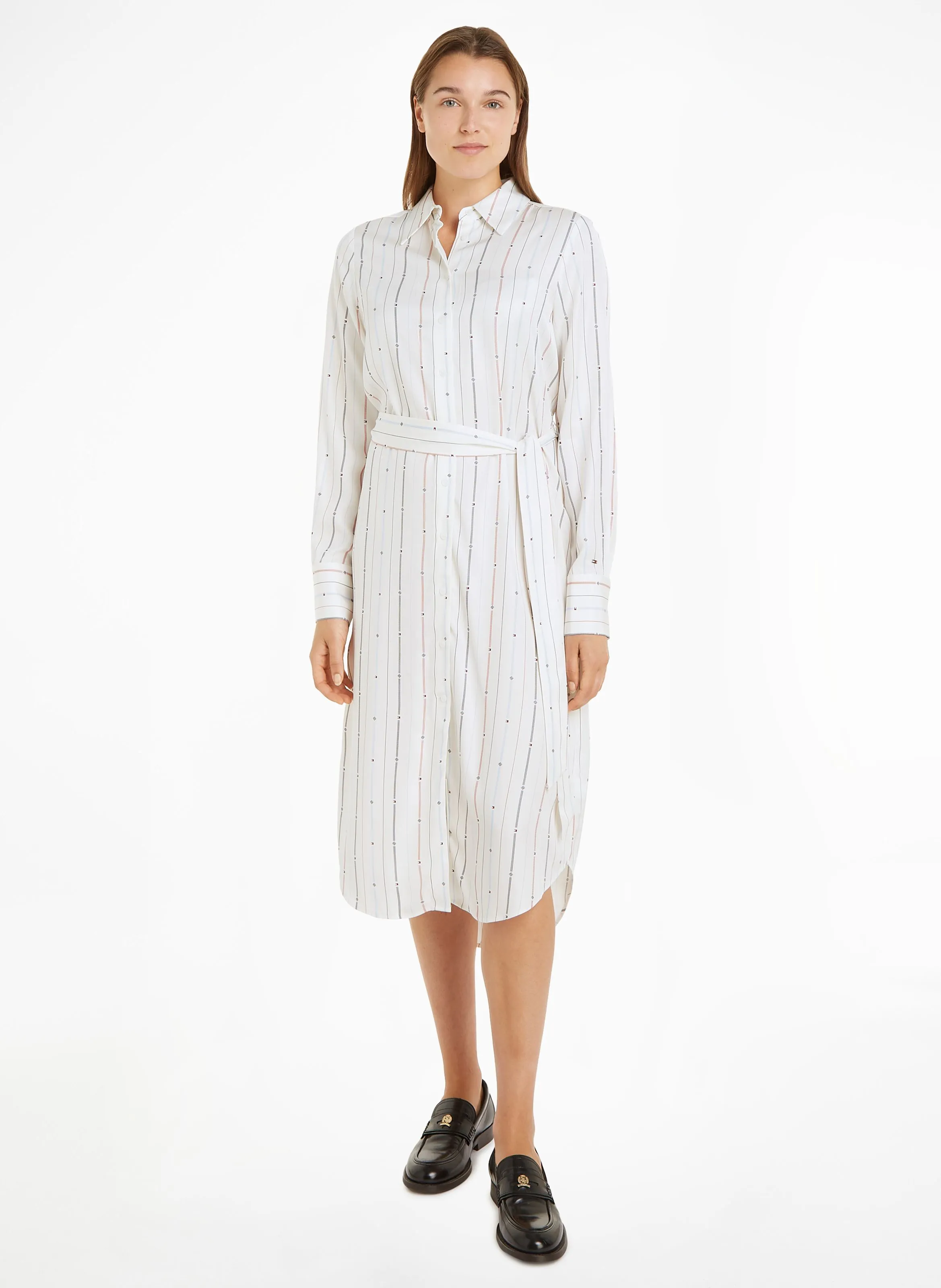  TOMMY HILFIGER   Abito chemisier longuette stampato | Bianco
