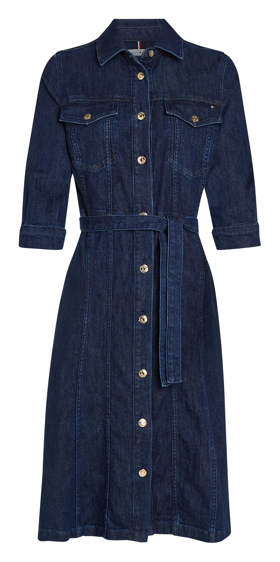  TOMMY HILFIGER   Abito midi in denim di cotone | Jeans denim brut