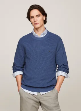  TOMMY HILFIGER   Maglione scollo tondo in cotone biologico | Blu