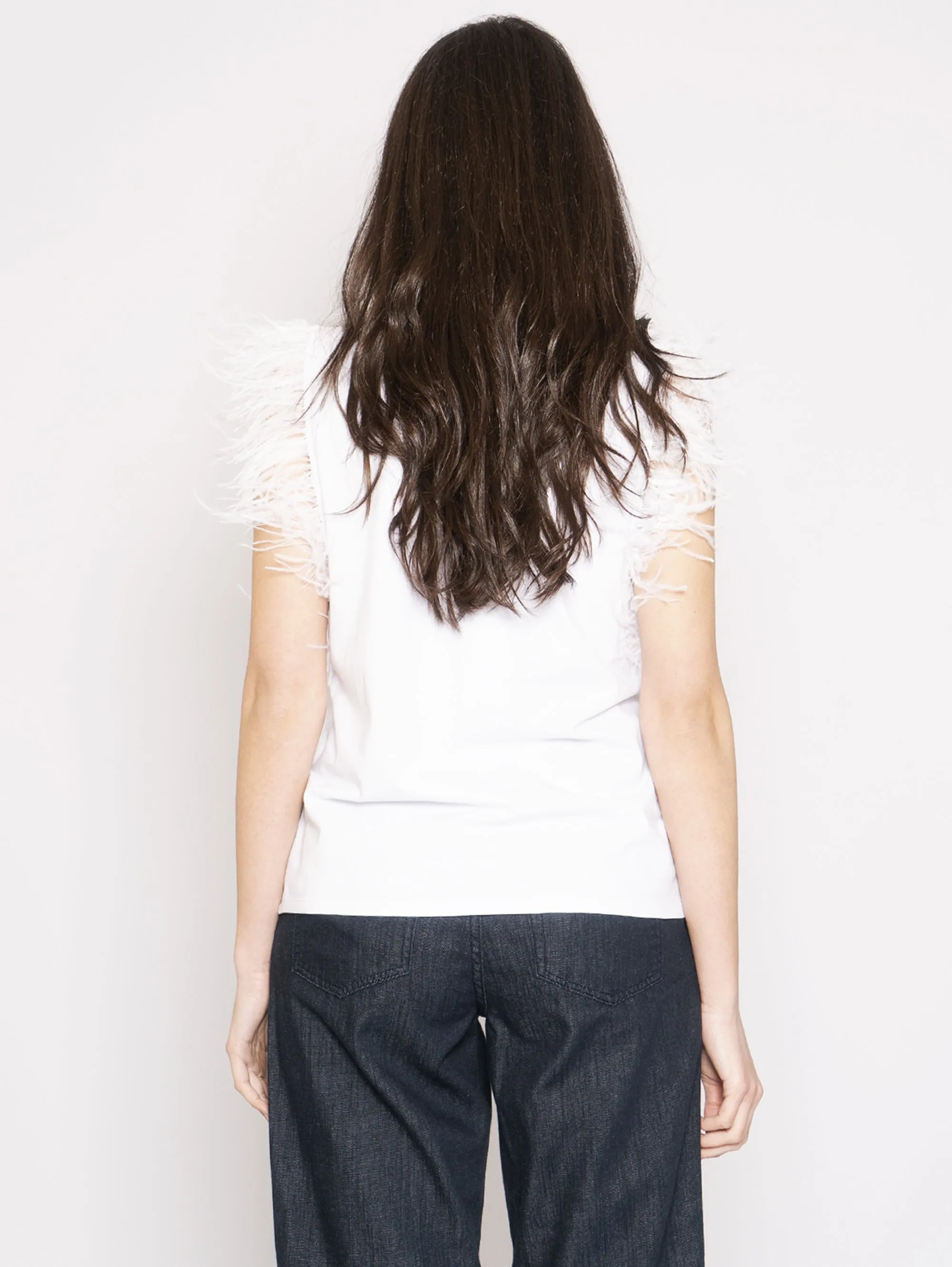 Top con Piume Bianco