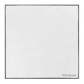 Viola Milano - Fazzoletto da Taschino Classico in Seta con Pochi Soldi - Nero - Handmade in Italy - Luxury Exclusive Collection